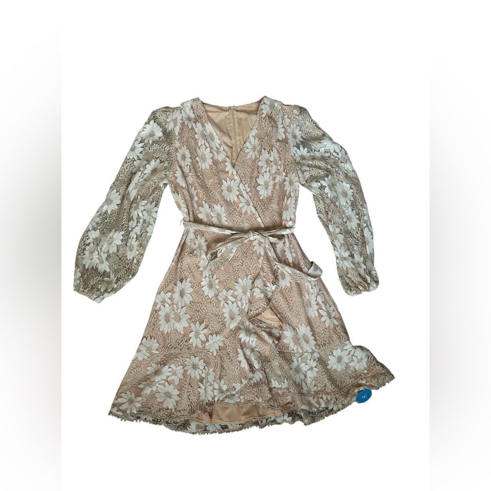 CUPSHE NWT Peach/Cream Floral Lace Faux Wrap size Large - Picture 11 of 11